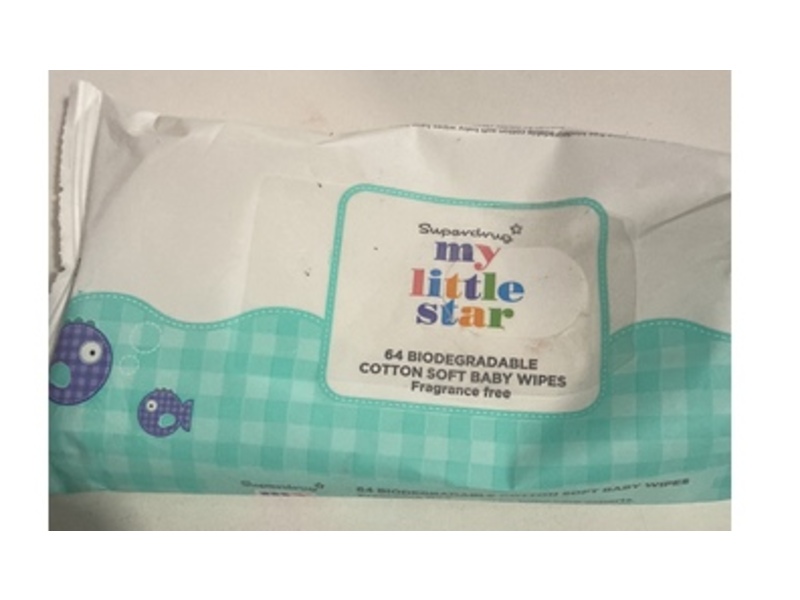 Superdrug My Little Star Cotton Soft Baby Wipes, Fragrance-Free, 64 Count