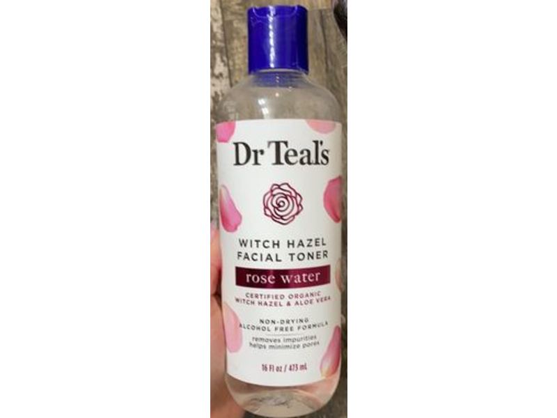 Dr Teal’s Witch Hazel Facial Toner, Rose Water, 16 fl oz/473 ml
