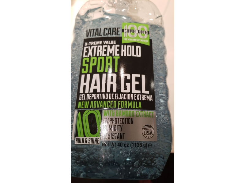 Vital Care Extreme Hold Sport Hair Gel, Bamboo Extract, 40 oz/1135 g