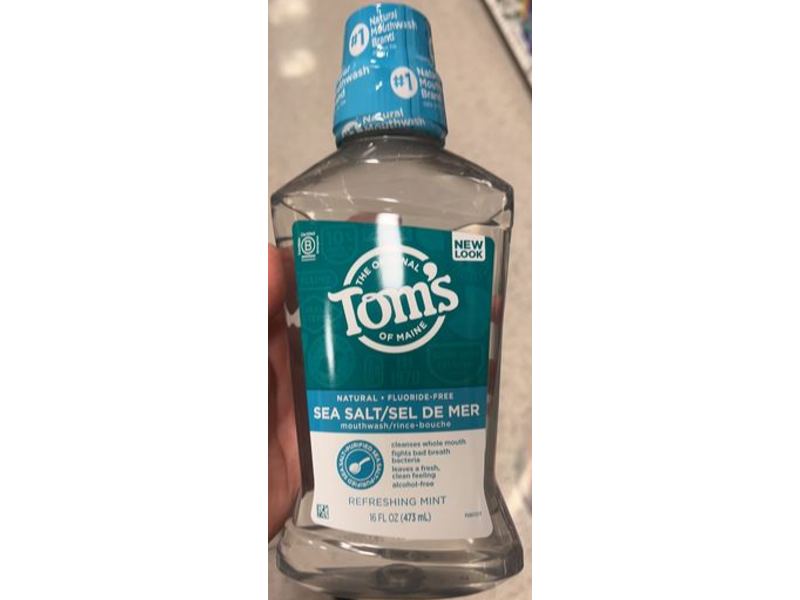 Tom's Of Maine Mouthwash, Sea Salt, Refreshing Mint, 16 fl oz/473 mL, Pack Of 3
