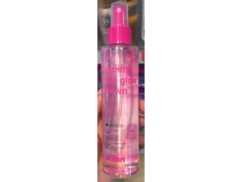 B.Tan Gimme The Glow Down Facial Tan Mist, Rosewater, Dark, 6.7 fl oz/190 mL