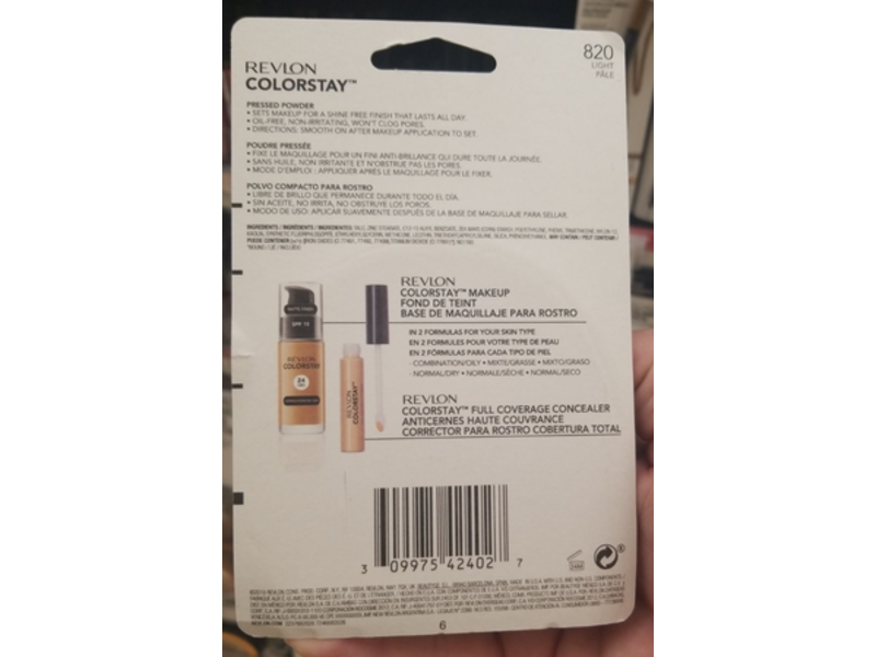 Revlon Colorstay Pressed Powder, Light 820, 0.3 oz, Pack Of 2