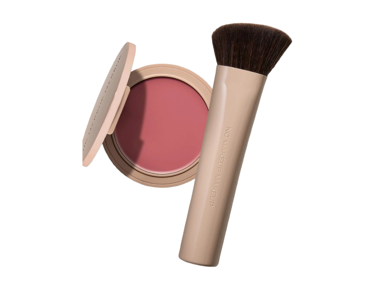 No Makeup Makeup Blush + Brush set, Pink Rosy Brown Pink