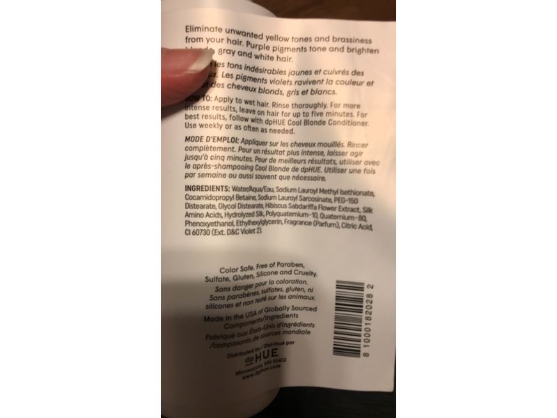 Dp Hue Cool Blonde Shampoo, 8.5 fl oz/250 mL
