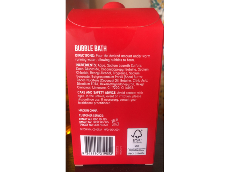Oxx Bodycare Bubble Bath Body Wash, Raspberry Scent Crushed, 480 mL