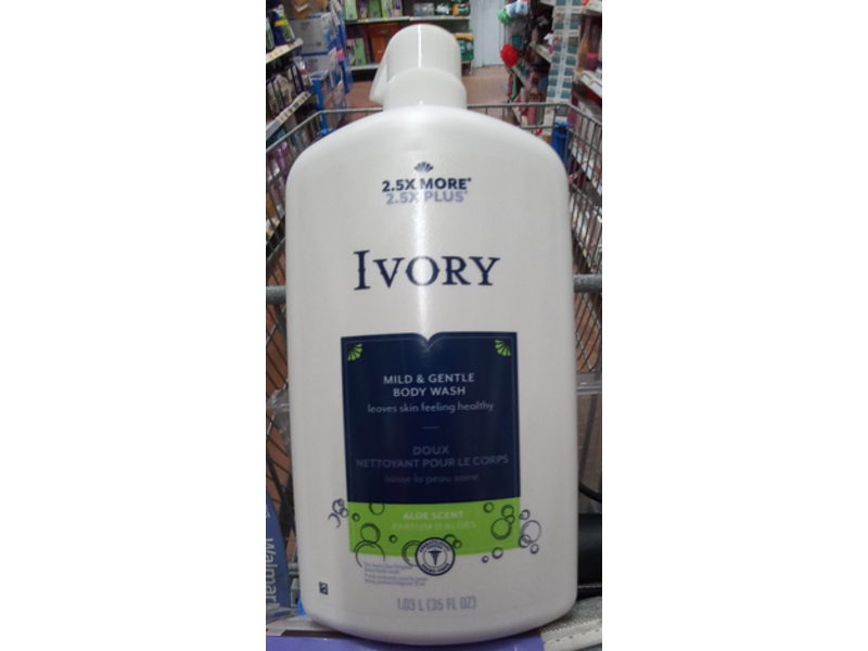 Ivory Mild & Gentle Body Wash, Aloe Scent, 35 fl oz/1.03 L