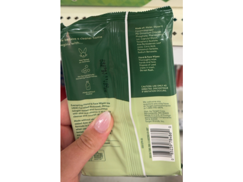 Everspring Hand & Face Wipes, 2.9 oz/82 g, 20 Counts