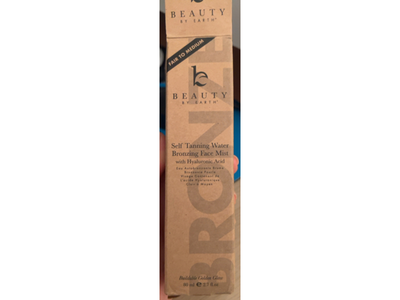 Beauty by Earth Self Tanning Water Bronzing Face Mist, Medium To Dark, 2.7 fl oz/80 mL