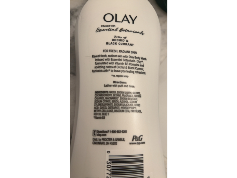 Olay Body Wash Essential Botanicals, Orchids & Black Current, 23.6 fl oz/700 mL