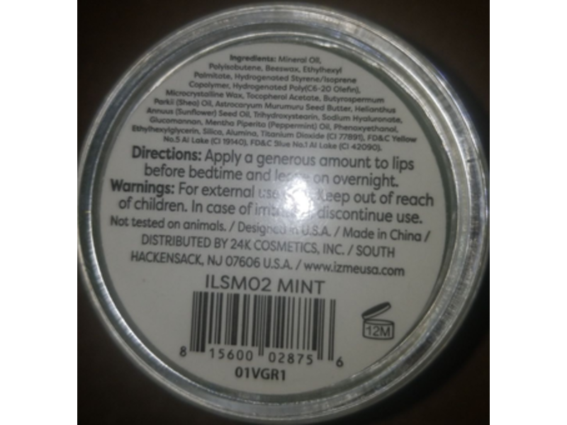 Izme New York Lip Sleeping Mask, Mint, 0.25 oz/7 g