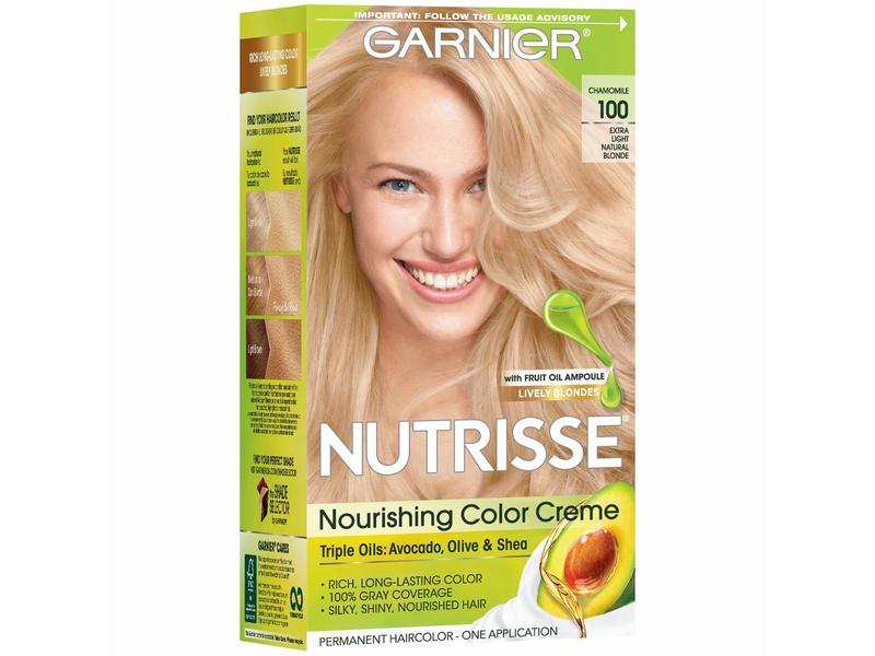 2. Garnier Nutrisse Nourishing Hair Color Creme, 100 Extra-Light Natural Blonde (Chamomile) - wide 2