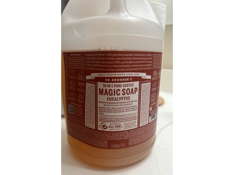 Dr. Bronners Pure Castile Soap, Eucalyptus, 3.8 L