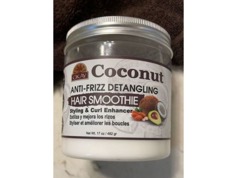 Okay Coconut Anti Frizz Detangling Hair Smoothie, 17 oz/484 g