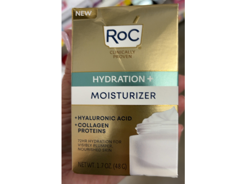 Roc Hydration+ Moisturizer, Hyaluronic Acid & Collagen Proteins, 1.7 oz/48 g