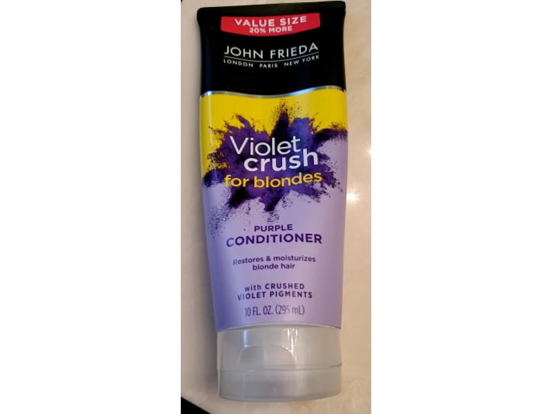 John Frieda Violet Crush Blonde Purple Conditioner, Crushed Violet Pigment, 10 fl oz/295 mL