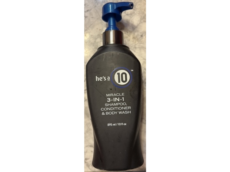 He's A 10 Miracle 3 In 1 Shampoo, Conditioner & Body Wash, 10 fl oz/295 mL