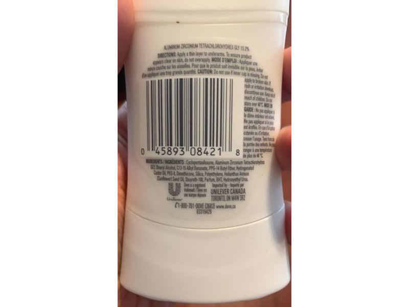 Dove Advanced Care 48H Protection Antiperspirant, Nutrium Moisture, Unscented, 45 g