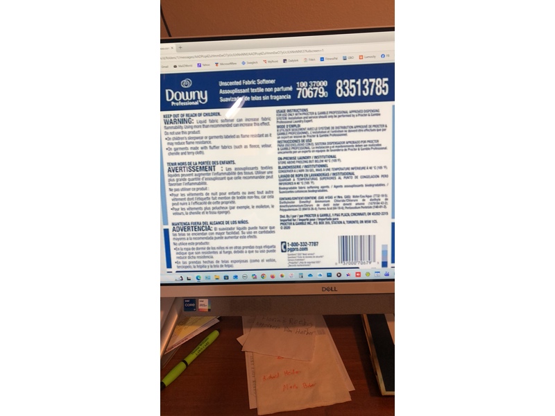 Downy Professional Fabric Softener, Unscented, Closed Loop, 5 Gallon