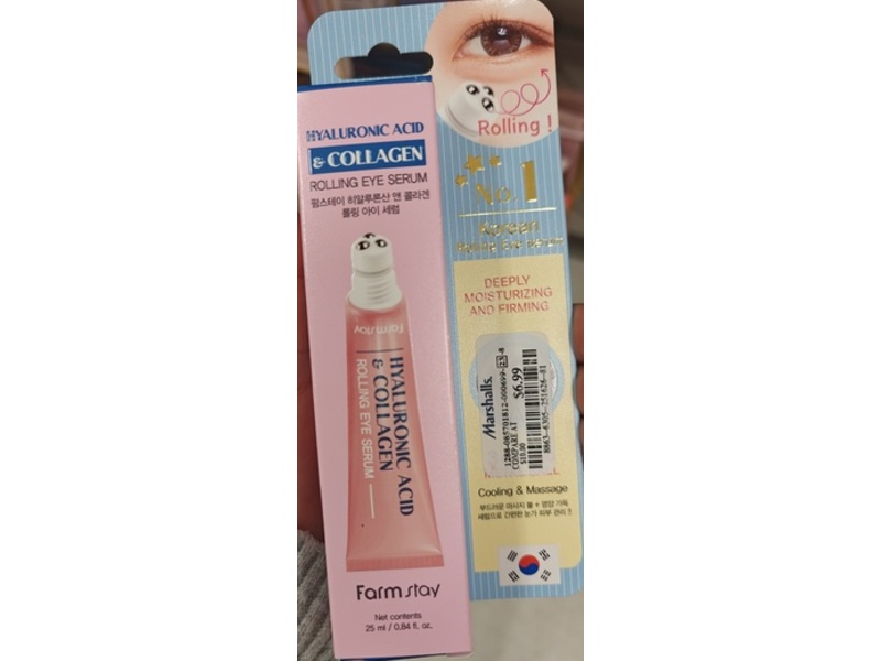 Farmstay Rolling Eye Serum, Hyaluronic Acid & Collagen, 0.84 fl oz/25 mL