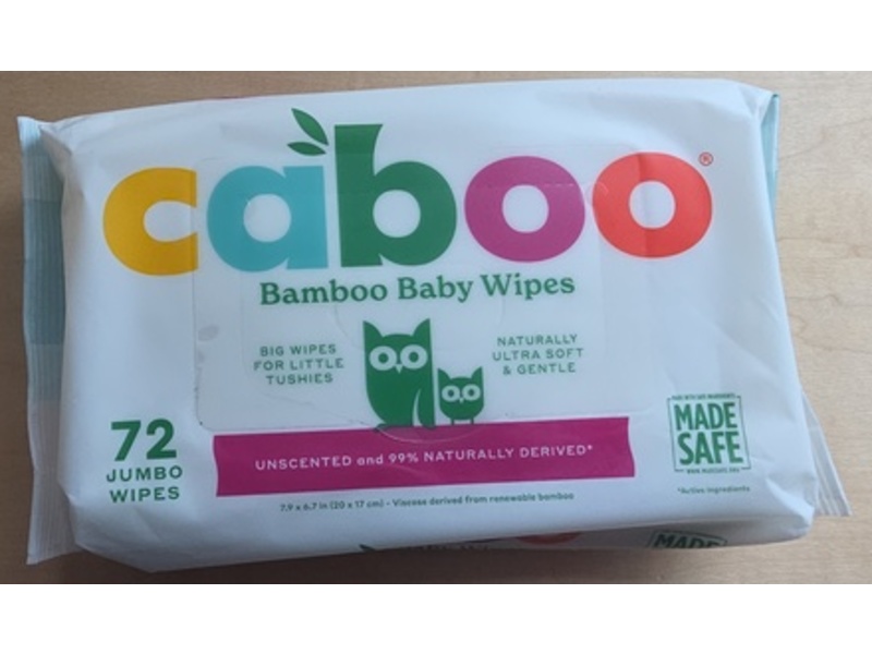 Caboo Bamboo Baby Wipes, Unscented, 72 Counts, Pack Of 6