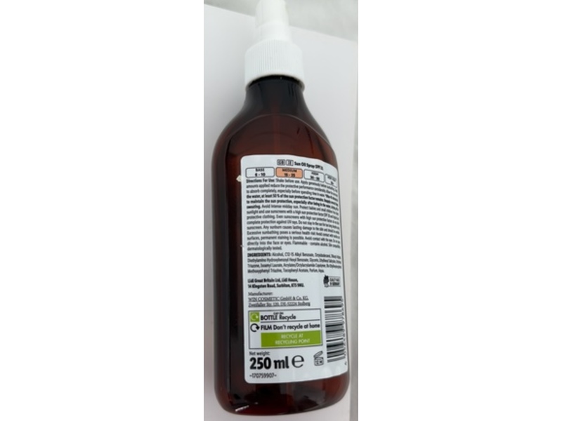 Cien Sun Sun Oil Spray, SPF 20, Medium, 250 mL