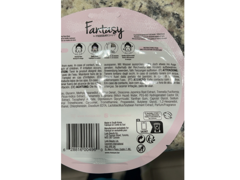 Masque Bar Fantasy Hydrating Sheet Mask, Snowman, 0.71 fl oz/21 mL