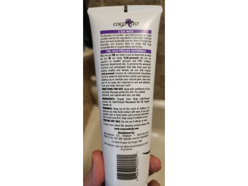 CocoRoo Organic Coconut Moisturizing Lotion, Lost In Lavender, 8 fl oz/236 mL