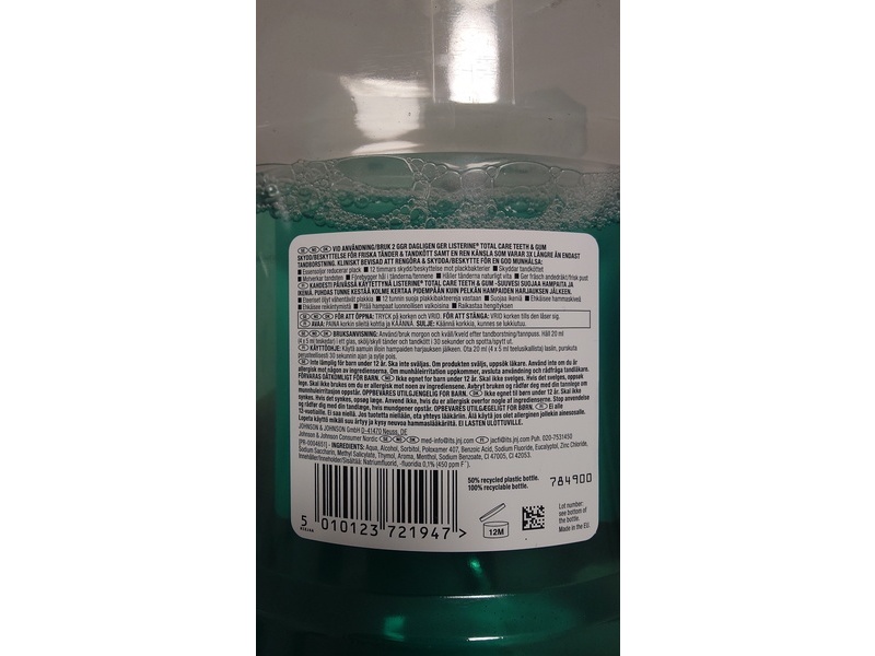 Listerine Total Care Teeth & Gum Mouthwash, Fresh Mint, 500 mL