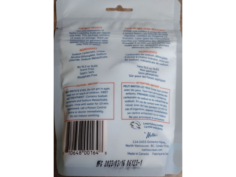 Nellie's Laundry Soda, 15 Loads, 250 g