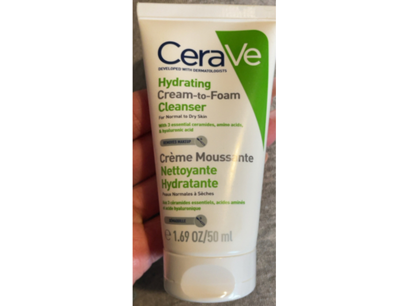 Cerave Hydrating Foam Cleanser, 1.69 oz/50 mL