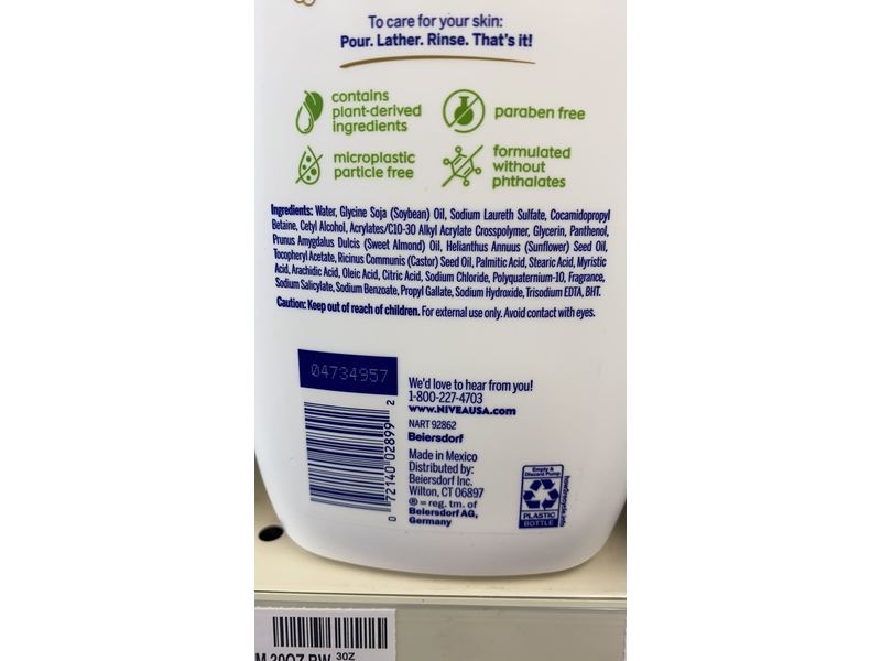 Nivea Nourishing Body Wash, Botanical Blossom, 30 fl oz/887 mL