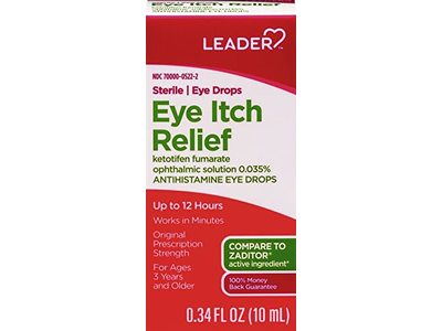 Leader Eye Itch Relief Drops, 0.34 fl oz/10 mL
