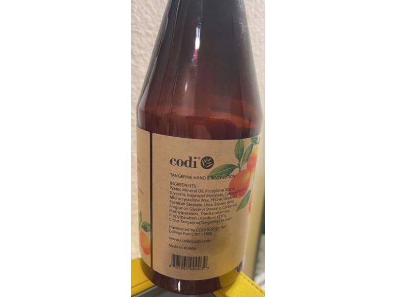 Codi Hand & Body Lotion, Tangerine, 25 fl oz/750 mL