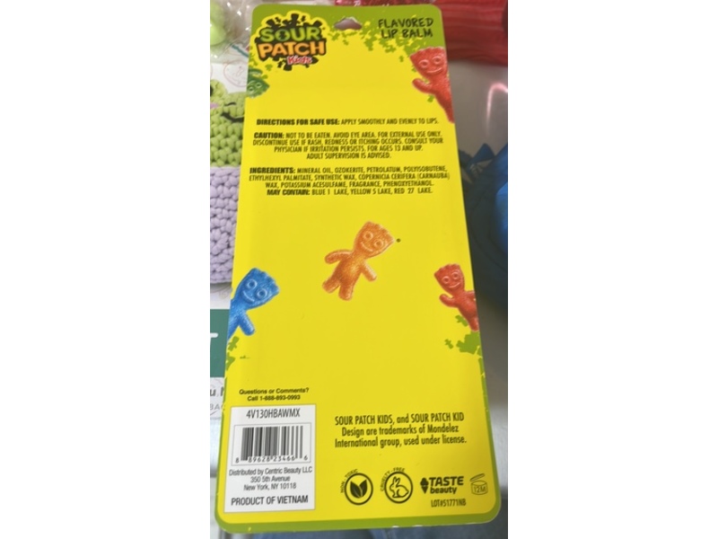 Sour Patch Kids 8 Flavored Lip Balms, 0.12 oz/3.4 g