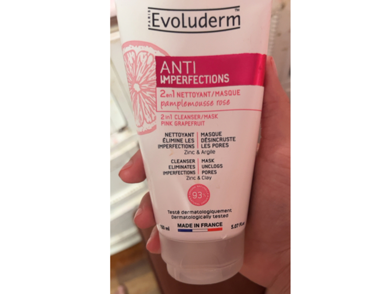 Evoluderm 2 In 1 Cleanser Mask, Pink Grapefruit, 5.07 fl oz/150 mL