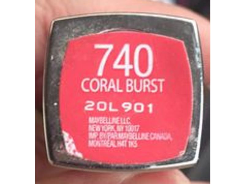 Maybelline New York Color Sensational Rebel Bloom Lipstick, 740 Coral Burst, 0.15 oz/4.2 g