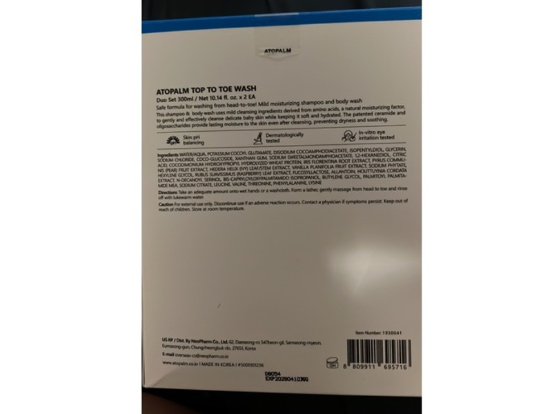 Atopalm Top To Toe Wash Duo, 10.14 fl oz/300 mL, 2 Count
