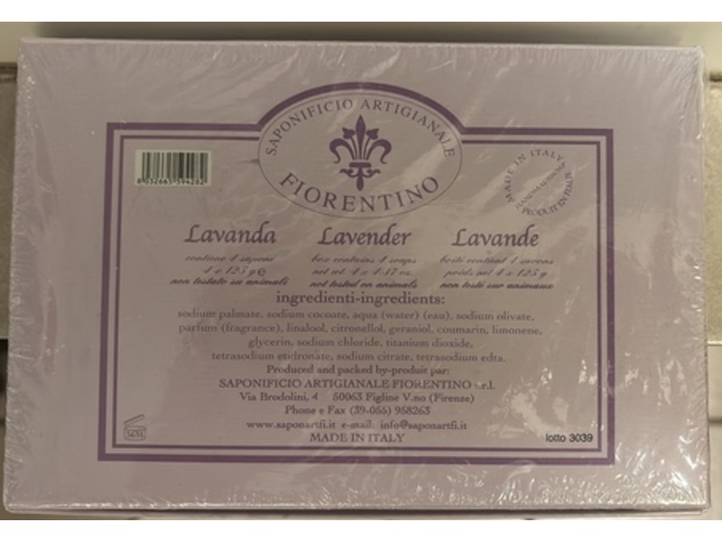 Saponeria Firenze Italian Soap Bars, Lavender, 125 g