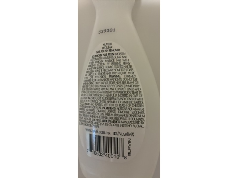 Nuvel Regular Nail Polish Remover, Regular, 6 fl oz/177 mL