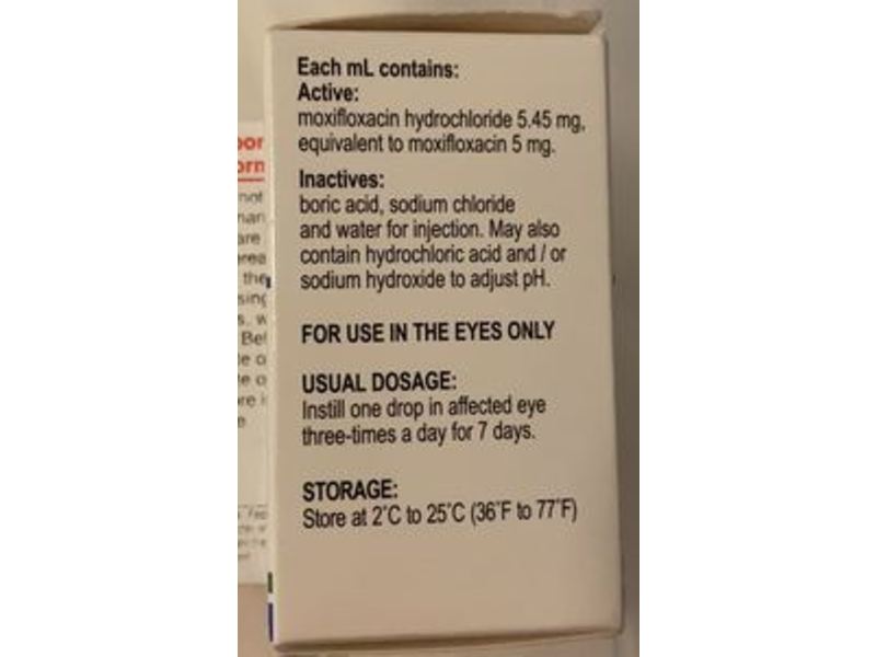 Moxifloxacin Ophthalmic Solution USP 0.5%, 3 mL Alembic (RX)