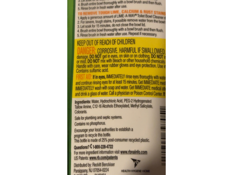 Lime-A-Way Toilet Bowl Cleaner, 24 fl oz/709 mL
