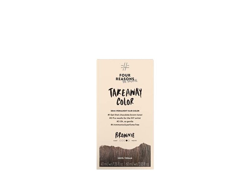 Four Reasons Takeaway Color Demi Permanent Hair Color Kit, 5.35 Brownie