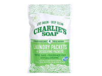 Charlie's Soap Laundry Packets, Fragrance Free, 4 Loads, 3.36 oz, 4 Count, Pack Of 2 - thumbnail 1