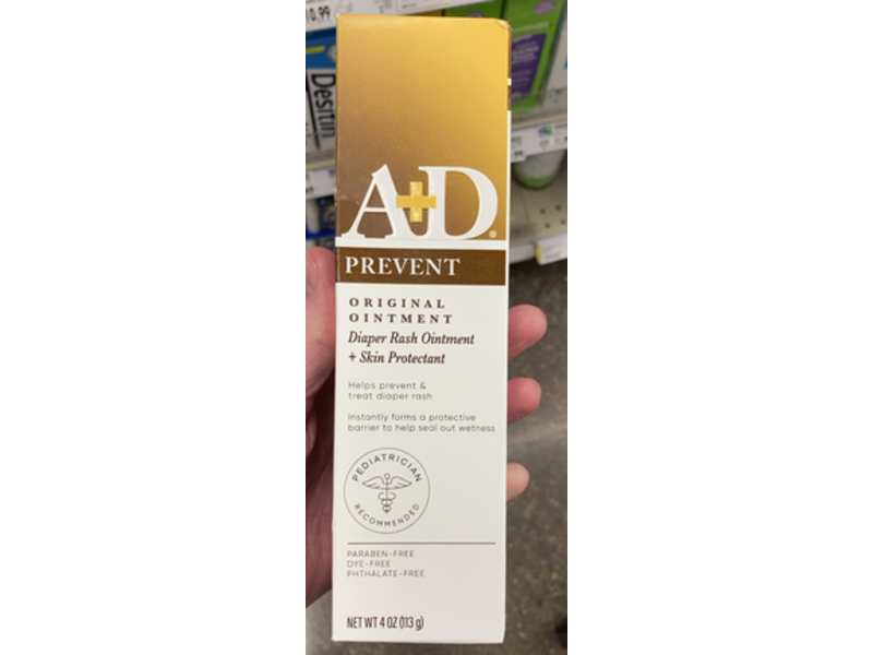 A+D Prevent Original Ointment Diaper Rash Ointment + Skin Protectant, 4 oz/113 g