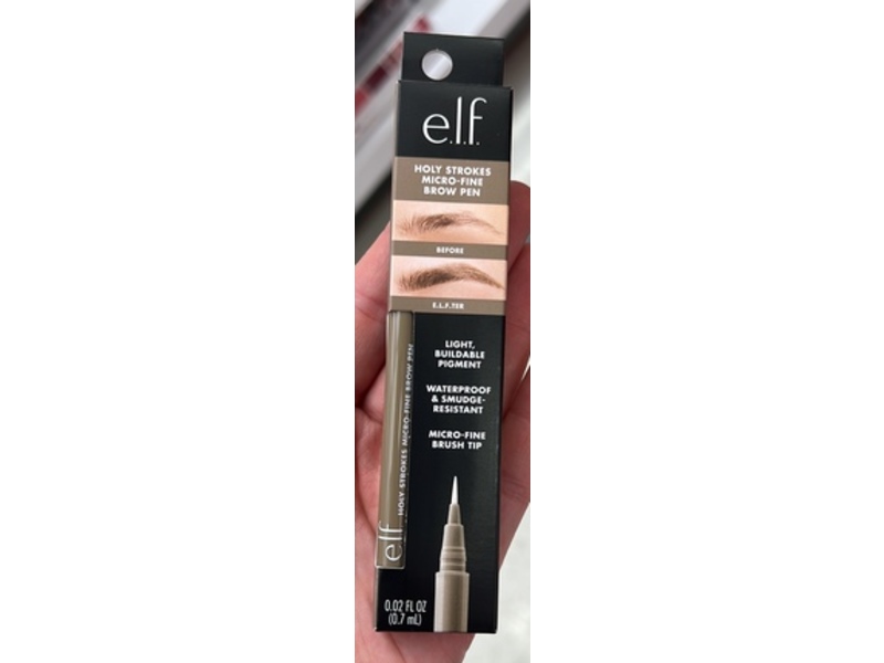 e.l.f. Holy Strokes Micro-Fine Brow Pen, Taupe, 0.02 fl oz/0.7 mL