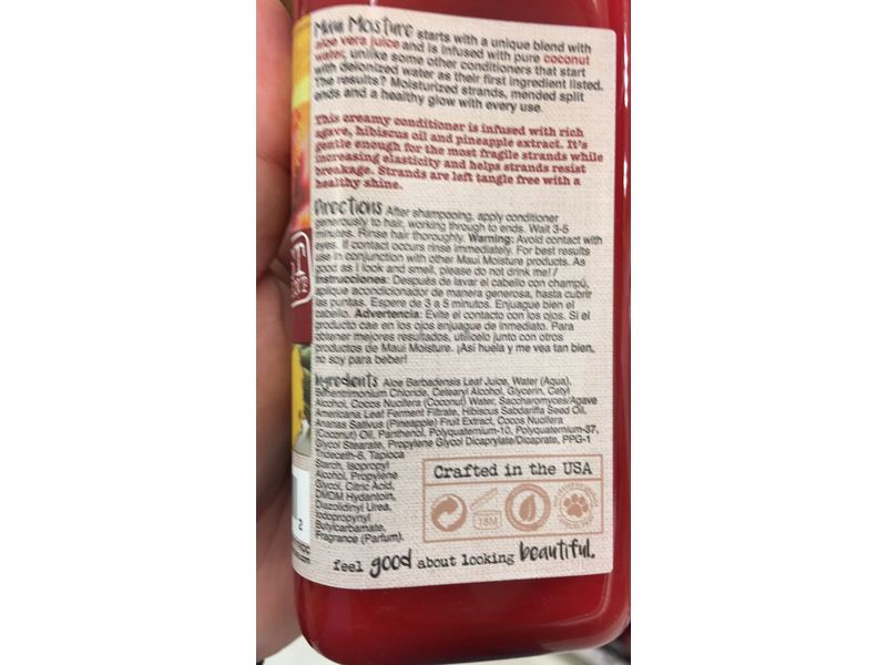 Maui Moisture Strength & Anti-Breakage Conditioner, Agave, 13 fl oz/385 mL, Pack Of 3