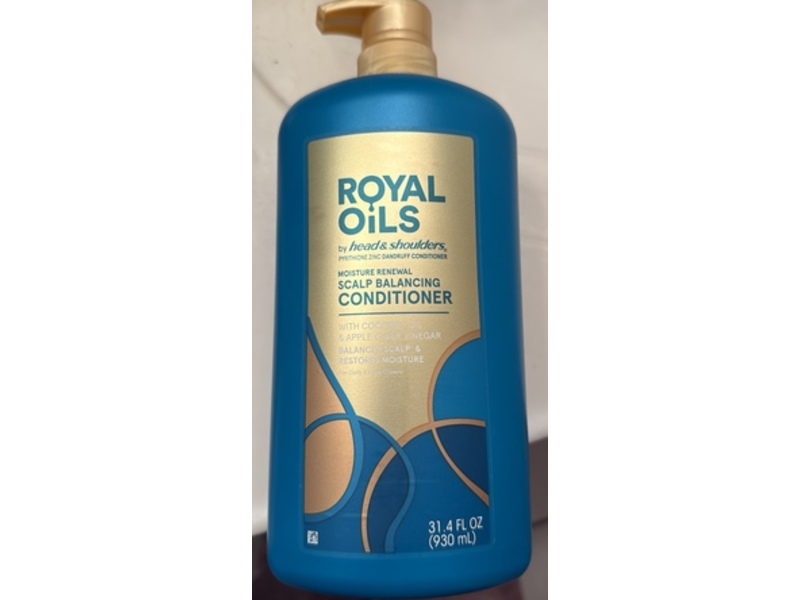 Head & Shoulders Royal Oils Moisture Renewal Scalp Balancing Conditioner, Coconut Oil & Apple Cider Vinegar, 31.4 fl oz/930 mL