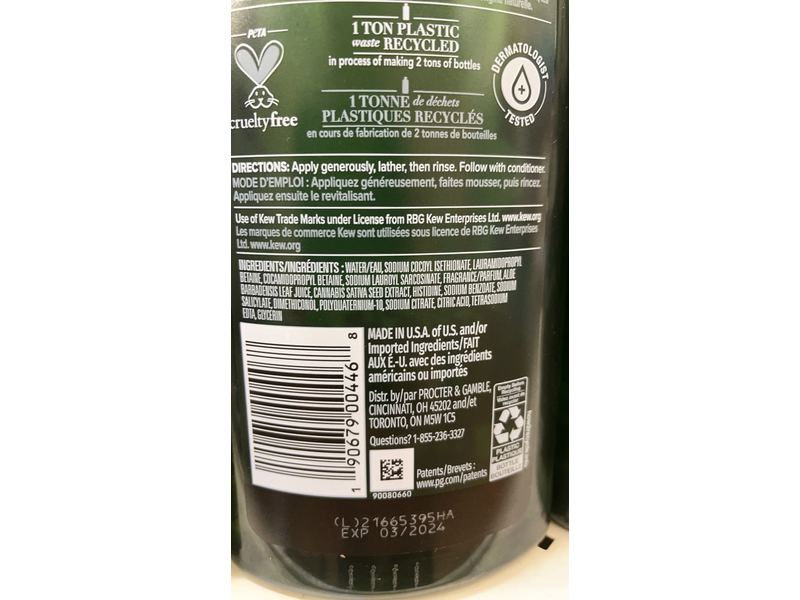 Herbal Essences Real Botanicals Shampoo, Hemp + Potent Aloe, 13.5 fl oz/400 mL