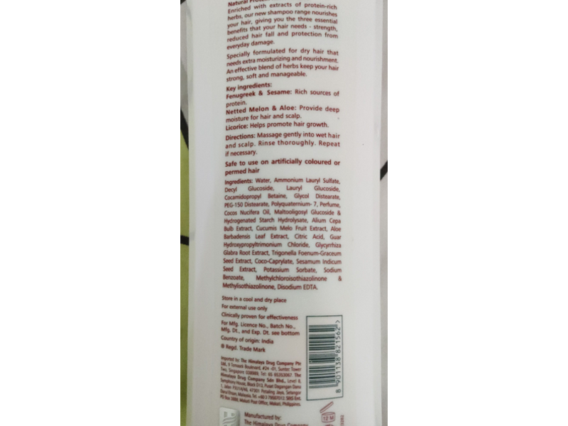 Himalaya Herbals Protein Shampoo, Aloe Vera + Sesame, 400 ml