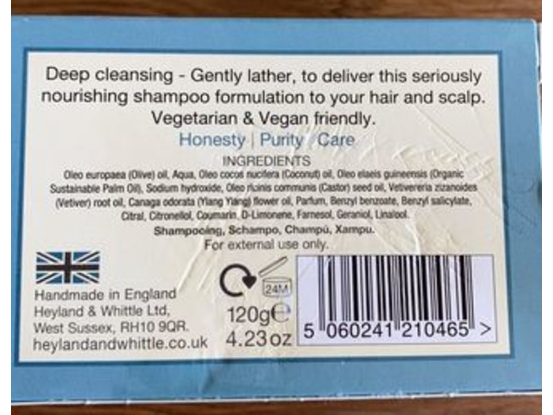 Heyland & Whittle Shampoo Bar, 4.23 oz/120 g